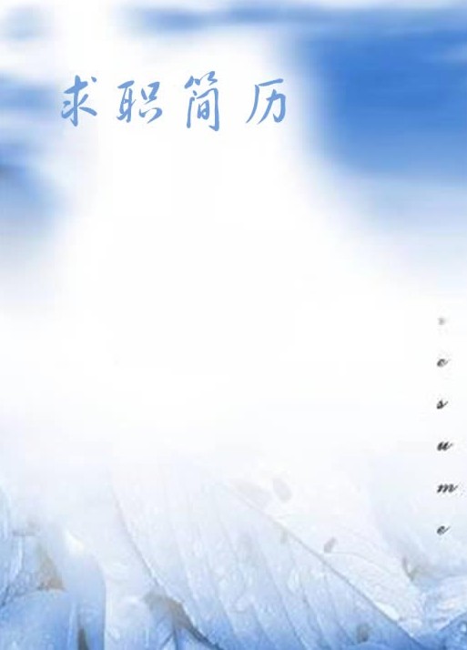 清爽的藍色求職簡歷封面