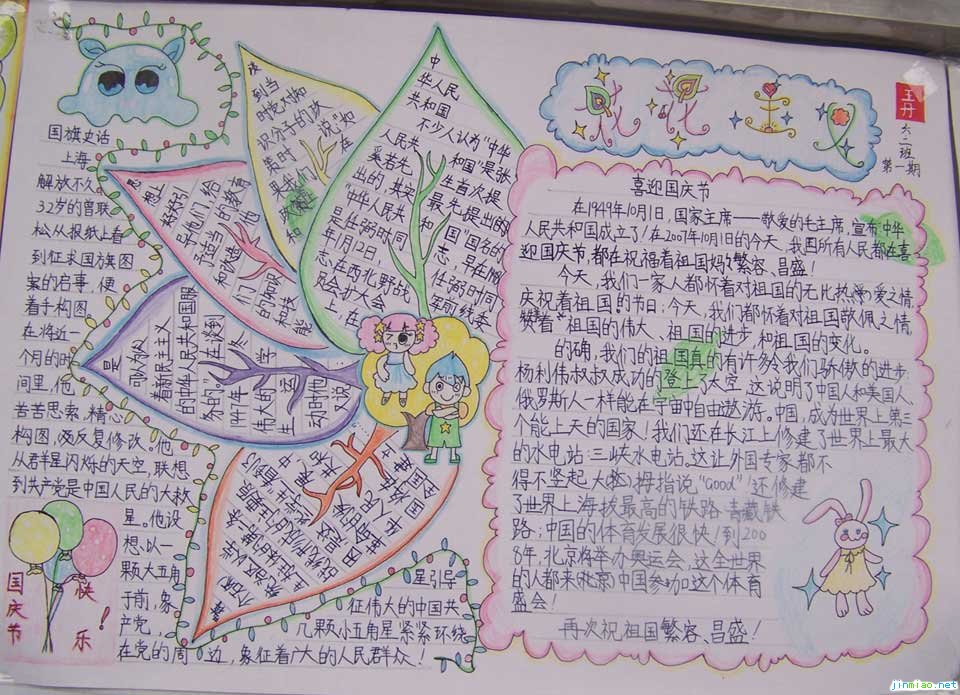 國喜迎國慶手抄報