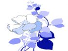 黑板報花邊：藍花