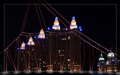 大連星海廣場夜景圖片