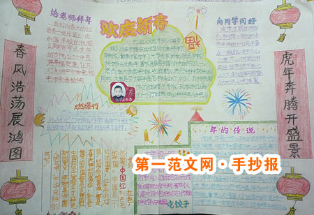 春節對聯手抄報圖片