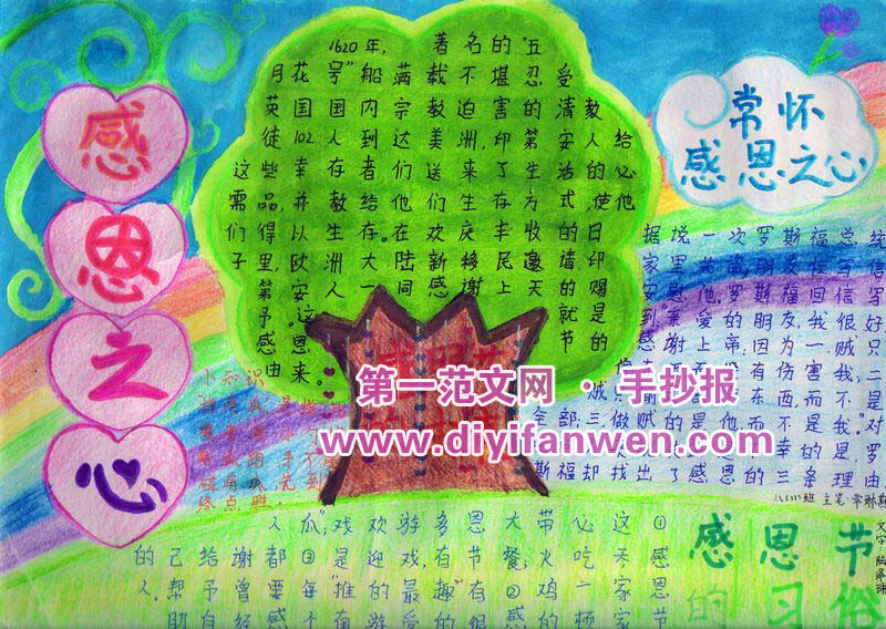 漂亮的感恩節手抄報