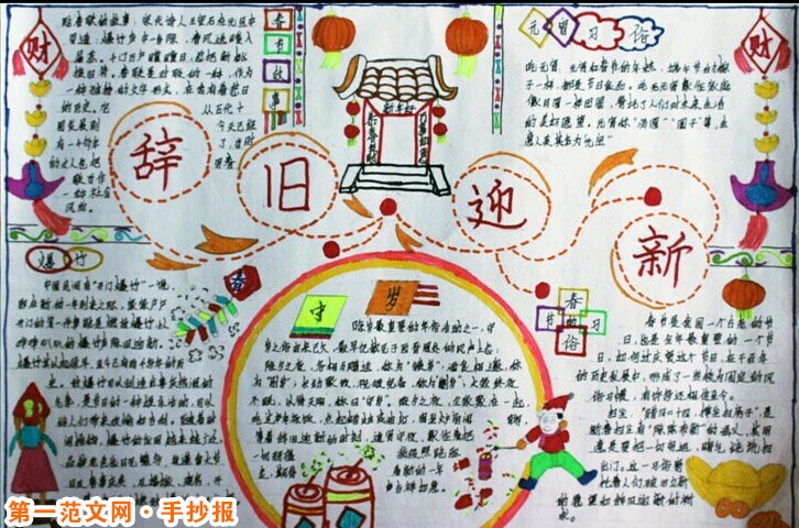 迎新年手抄報：掃塵