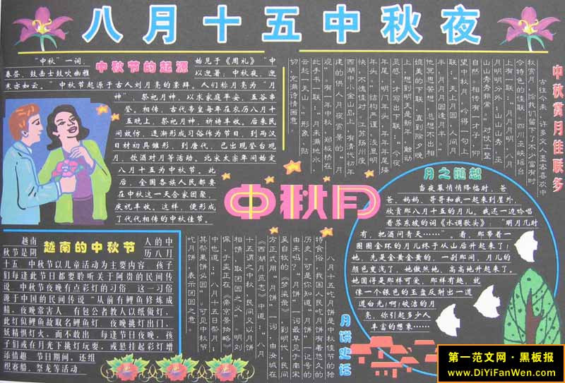 中秋節黑板報設計範例