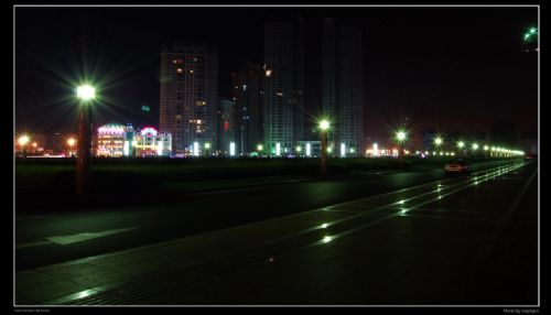 大連星海廣場夜景圖片
